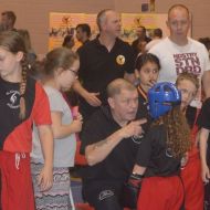 Evie Westwell gets instructions from Coach Alf Love.JPG