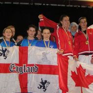 Girls semi-contact team podium