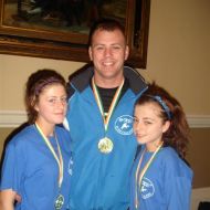 Chloe, Chris and Shannon show off their medals