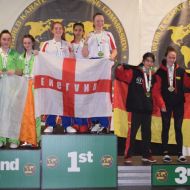 55 Cadet Girls Semi Contact Team  Podium.JPG